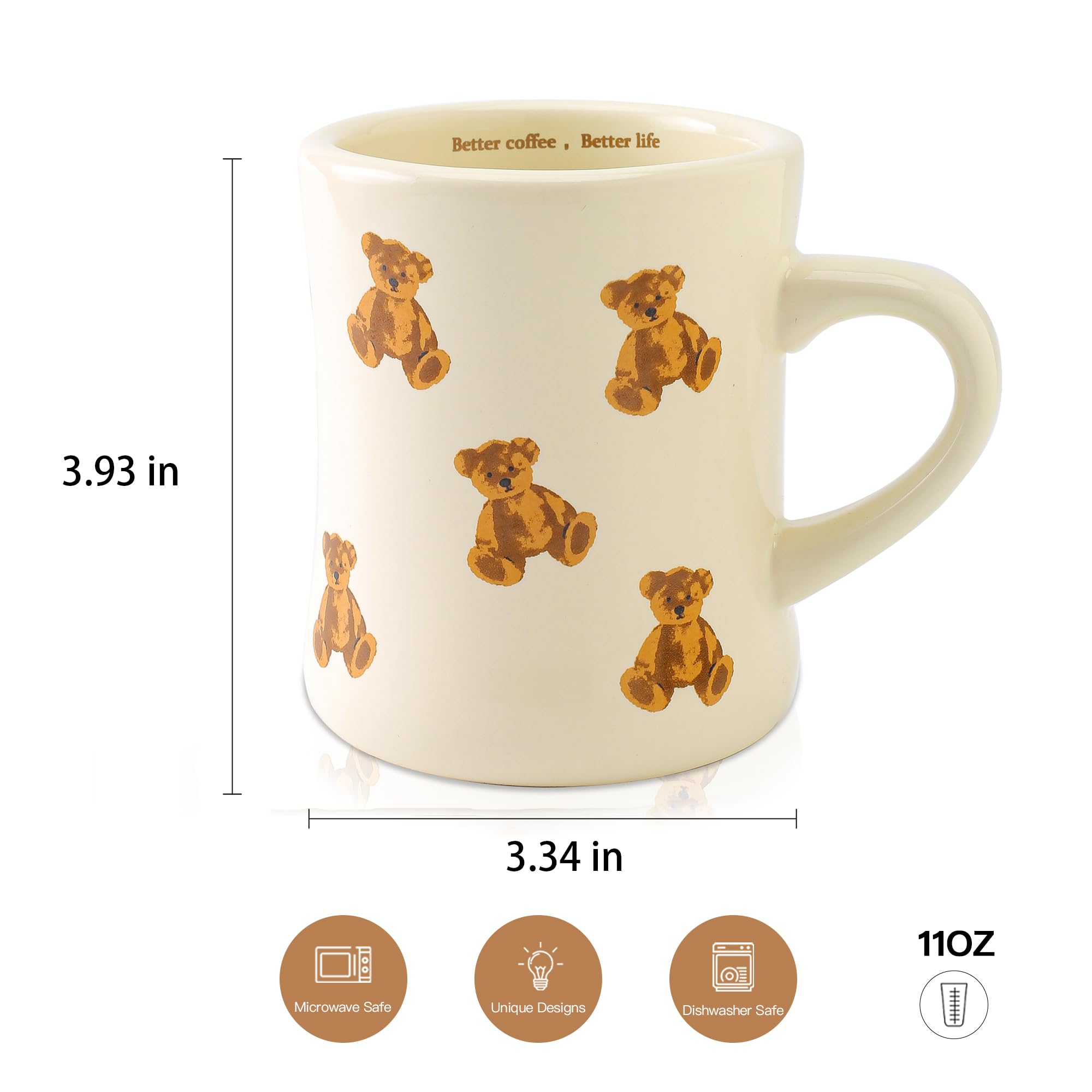 Amazon.com: HAOW Charming Teddy Bear Coffee Mug - Adorable Gift